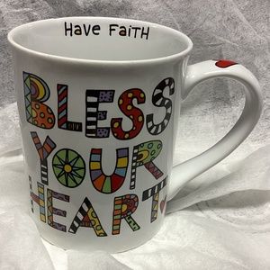 Our Name is Mud Bless Your Heart All Things Are Possible Have Faith Mug * NEW